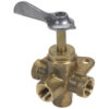 Four way valve, female 1/4'', brass