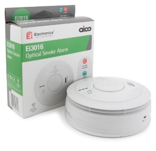 AICO EI3016 MAINS INTERLINKED OPTICAL SMOKE DETECTOR WITH 10 YEAR LITHIUM BATTERY BACKUP