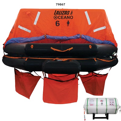 Lalizas Liferaft Solas Oceano Throw Overboard For 6 Persons Canister (B)