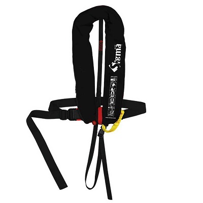 Lalizas Sigma Automatic 170N Plastic Buckle Harness & Zipper - Black