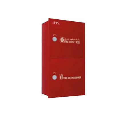 Recessed Mounted Double Door Cabinet MS Red Powder Coated