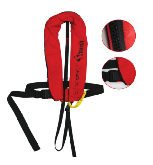 Sigma Inflatable Lifejacket 170N Plastic Buckle w Harness & Zipper