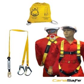 Canasafe 55002 Latch Eco Safety Harness 50001 with Latchlan 2L2-E - 51002 Double Lanyard, lightweight